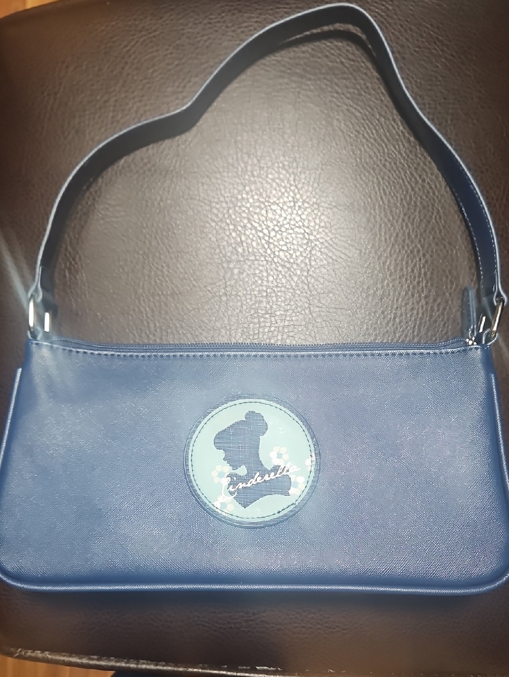 Cinderella Blue Shoulder Bag with Silhouette Patch